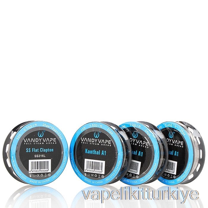 Vape Türkiye Vandy Vape özel Tel Makaralar Ka1 Sigortalı Clapton - 24ga*2(=)+32ga - 10ft - 1.16ohm